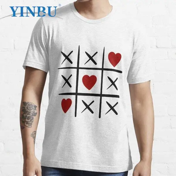 

Tic Tac Toe Valentine s Day YINBU Brand High quality Men's short t-shirt 2023 Graphic Tee