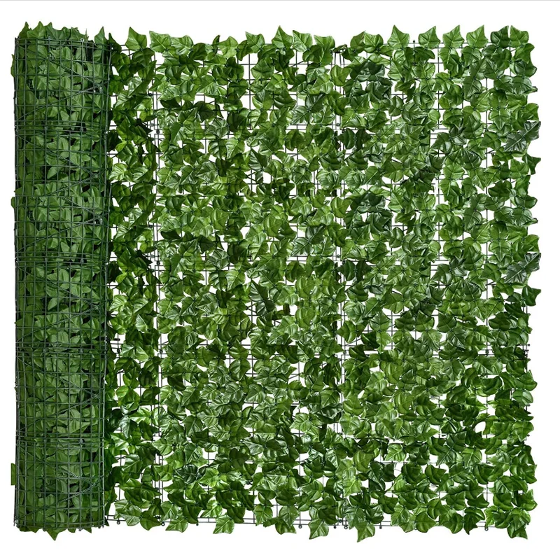 

50X200cm Artificial Ivy Hedge Green Leaf Fence Panels Faux Privacy Fence Screen for Home Outdoor Garden Balcony Decoration 1X3m