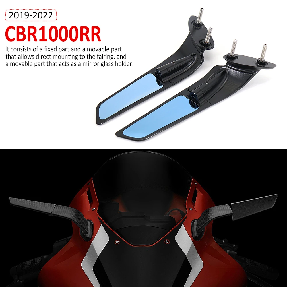 

CBR1000RR Motorcycle Mirrors Modified Wind Wing Adjustable Rotating Rearview Mirror For Honda CBR 1000 RR 2019 2020 2021 2022