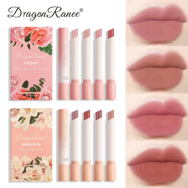 

4PCS Cigarette Lip Gloss Set Matte Red Tint For Lips Makeup Long Lasting Water Mirror Lip Glaze Waterproof Lipstick Kit Cosmetic
