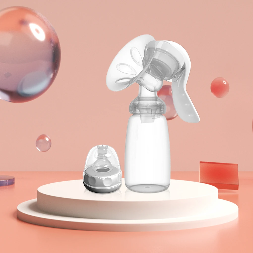 

Baby Breasts Pump Adjustable Nipple Suction Breastfeeding with Milk Bottle