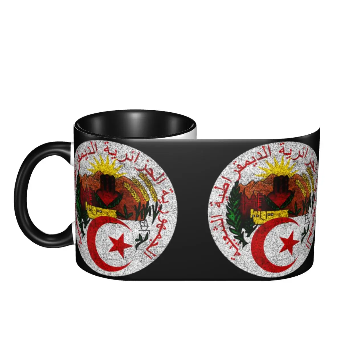 Промо-акция Национальная эмблема Алжира T-кружки графические чашки кружки с