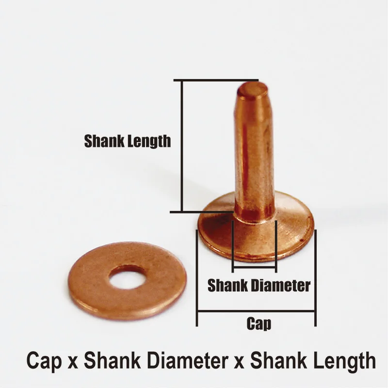 Латунные/медные кожаные заклепки и заусенцы 9 мм 10 11 12