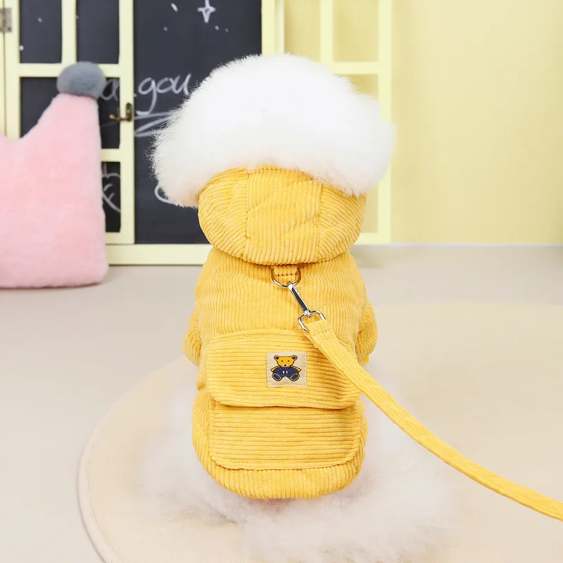 

Winter Warm Pets Coat Dog Clothes Jacket With Leash For Small Medium Dogs Clothing French Bulldog Puppy Cat Pet Items Jackets