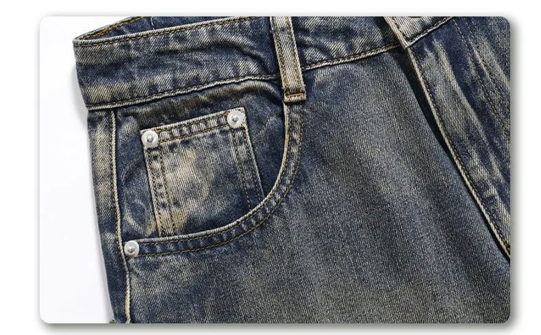 Мужская мода High Street Винтаж Хип-Хоп Джинсы Брюки Уличная одежда Свободный крой