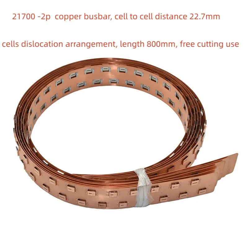

Global Supply Of High Quality 21700 Copper Busbar Cells With Cells 22.7mm Misaligned 0.3mm Copper Connectors Length 800mm
