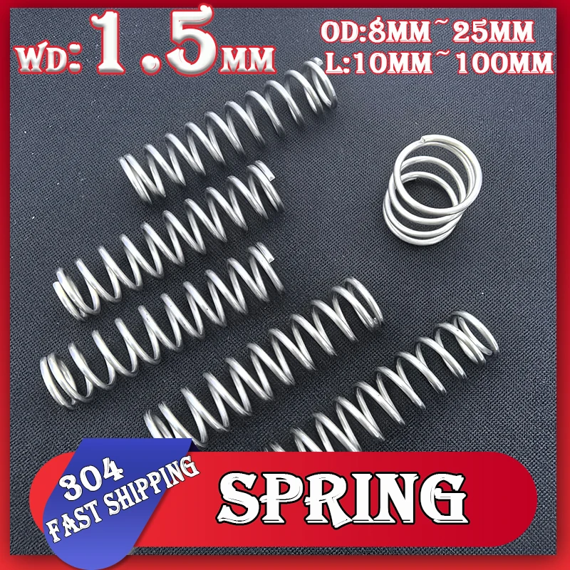 

Диаметр проволоки 1,5 мм Y-образная амортизирующая возвратная пружина из нержавеющей стали 304, пружина сжатия, настраиваемая, 10 шт.