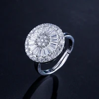elegant female jewelry exquisite luxury round zircon rings for women simple personality trend ring gift for party best friend