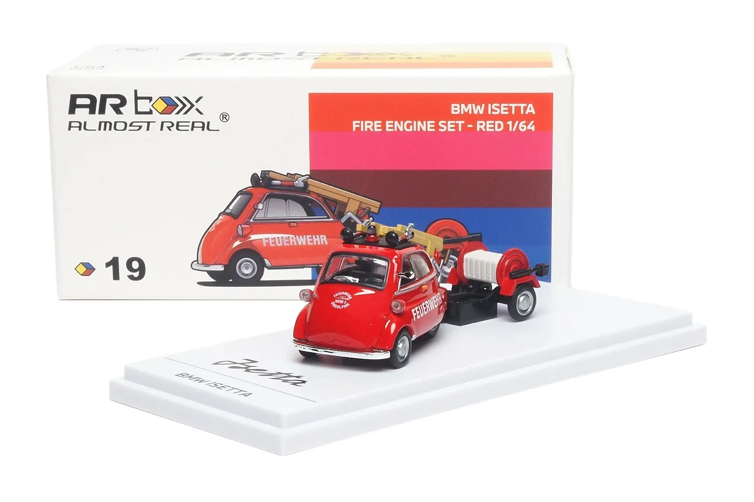 Фото Классическая модель BMW Isetta Egg Car Fire Fighting Version AR Box 1/64, статическая модель из сплава, изысканный декор, подарок для коллекционеров автомобилей №3