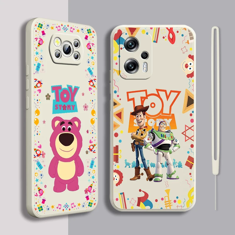 

Lotso Toy Story Woody Phone Case Xiaomi POCO M5 M4 X4 F4 C40 X3 NFC F3 GT M4 M3 M2 Pro C3 X2 4G 5G Liquid Rope Cover Coque Capa