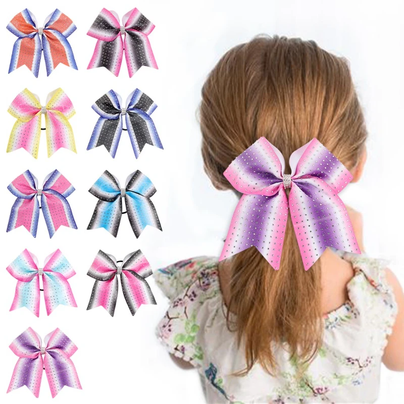 

Cheer Bows Crystal Bows for Girls Cheerleader Hair Bow Rubber Band Hair Ribbons Cheerleading Ponytail Holder Hair Accessories