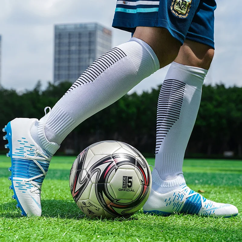 Men Sock Soccer Shoes Professional FG/TF Football Boots for Men Futsal Soccer Cleats Outdoor Breathable High-top Soccer Sneakers