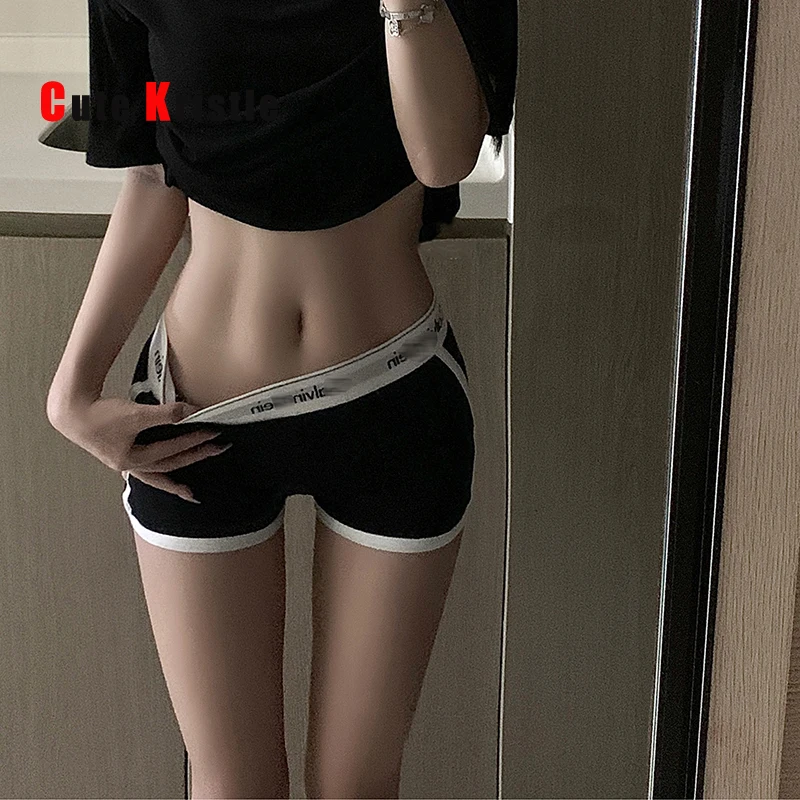 Cute Kristle Hot Pants For Hot Hirls Sports Home Clothes Printed Letters Short Style Fitness Boxer Shorts Casual and Comfortable
