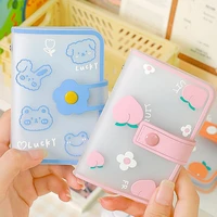 26 card cute cartoon slots card holder with button photocard id holder photo album fruit animal print name card id holder book