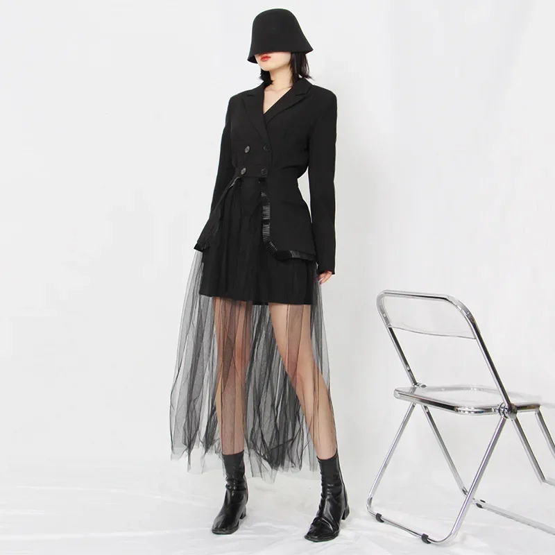 NicheElegantЭлегантный уличный стиль 2024 осенний костюм воротник длинный рукав