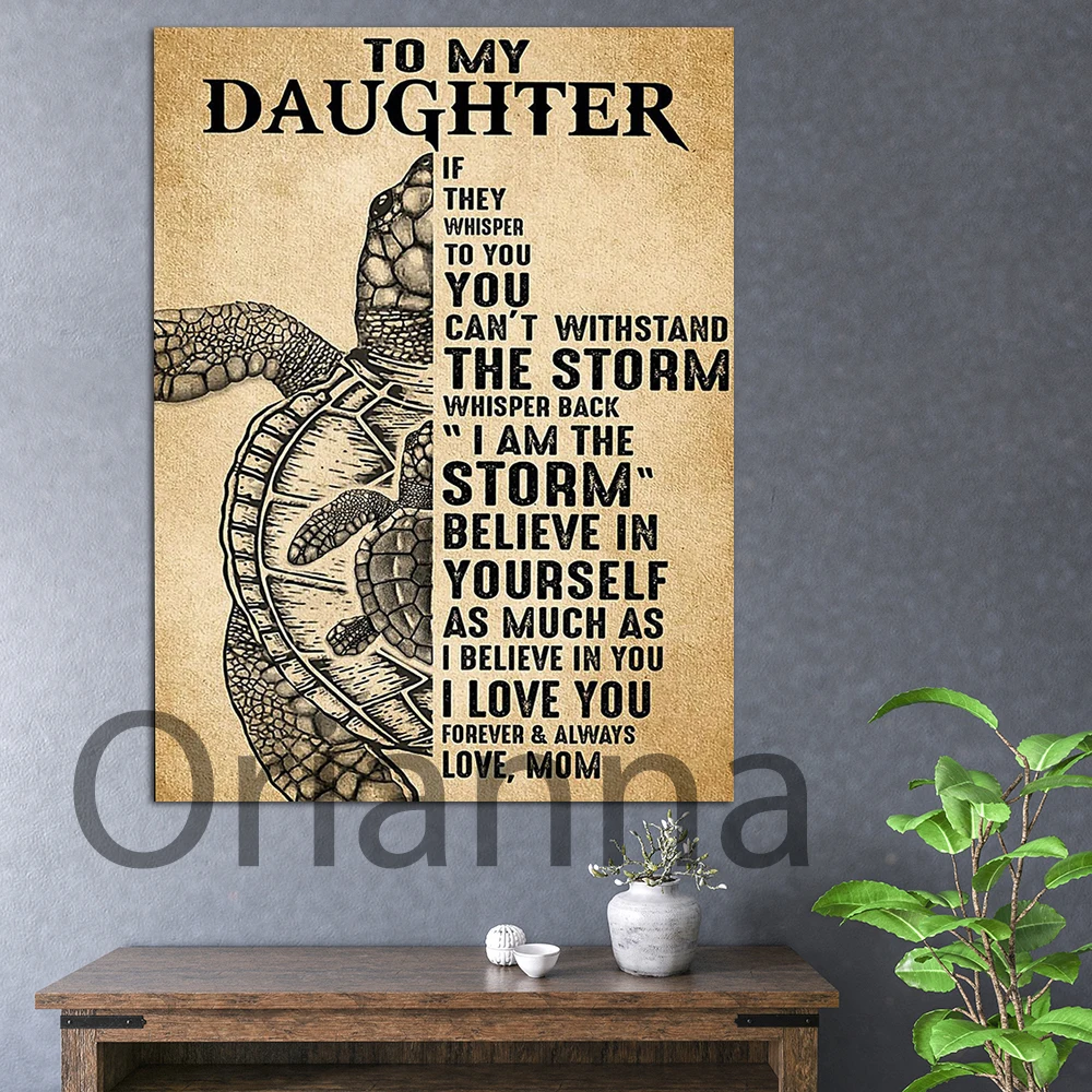 

Home Wall Decor Hd Print To My Daughter Turtle Daughter Gift From Mom Sea Turtle Canvas Painting Vintage Posters Modular Picture