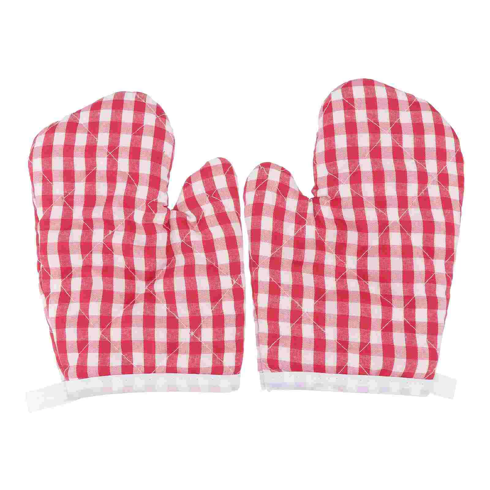 

Kids Oven Mitts Heat Resistant: 2pcs Polyester Anti Scald Kitchen Microwave Mittens Heat Insulation for Children Child Christmas