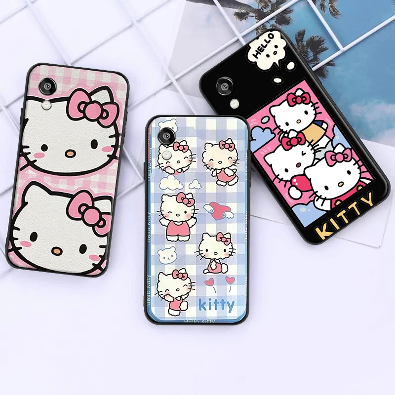 

Fashion Hello Kitty Cartoon For Huawei P20 P30 Lite Pro Phone Case Protect Back Silicone Cover Coque Funda Black Liquid Silicon