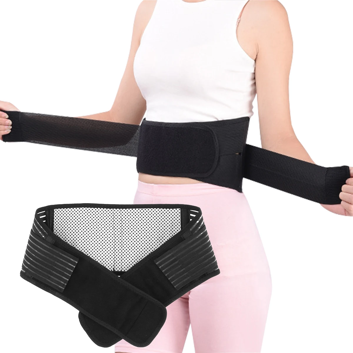 

Back Support Belt Adjustable Self-Warming Comfort Lumbar Support Back Brace Breathable Lower Back Brace Pain Relief