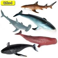 hot simulated marine life shark blue whale sperm whale soft rubber inflatable movable doll children collection educational toys