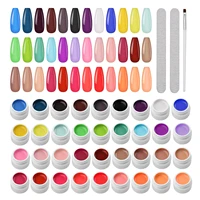 36 colors gel nail polish set 8ml uv gel nail art pigment extension gel builder polish soak off gel with nail brush nail file
