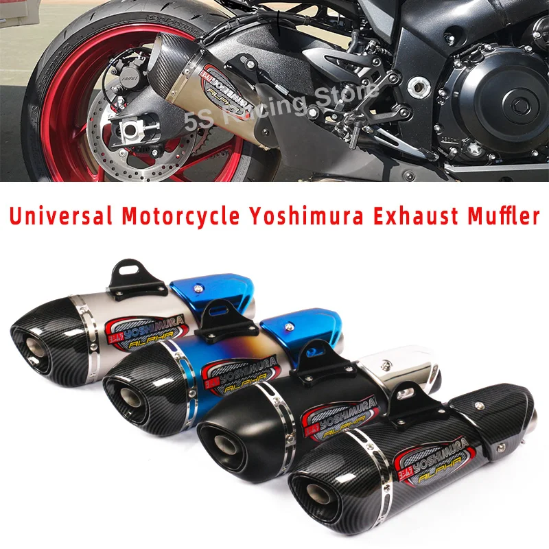 

51mm Universal Motorcycle Exhaust Muffler Yoshimura Pipe For Z650 Z900 ER6N R1 R3 MT07 MT09 S1000RR CBR650 DB Killer Removable