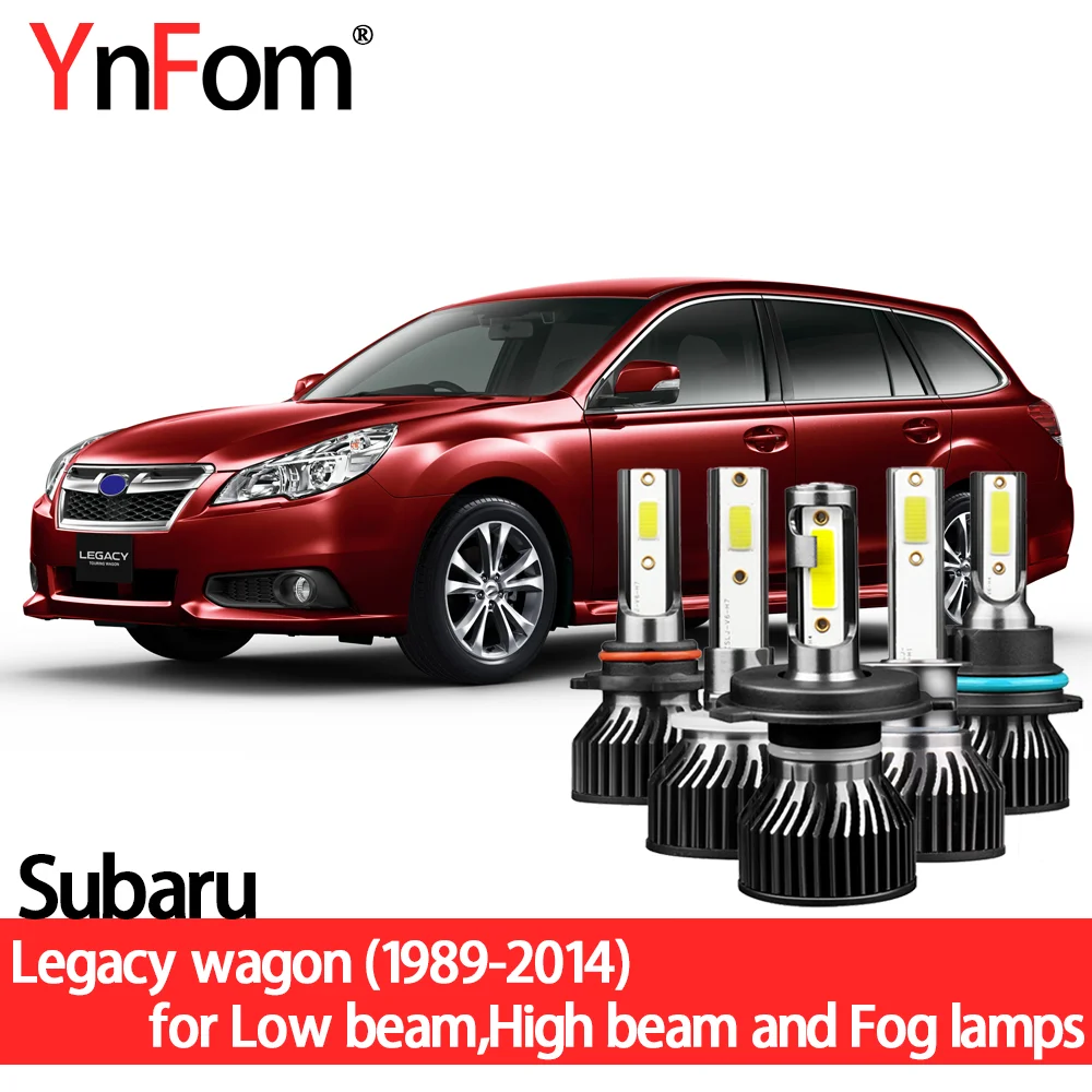 

YnFom Subaru Special LED Headlight Bulbs Kit For Legacy wagon B4 1989-2014 Low beam,High beam,Fog lamp,Car Accessories
