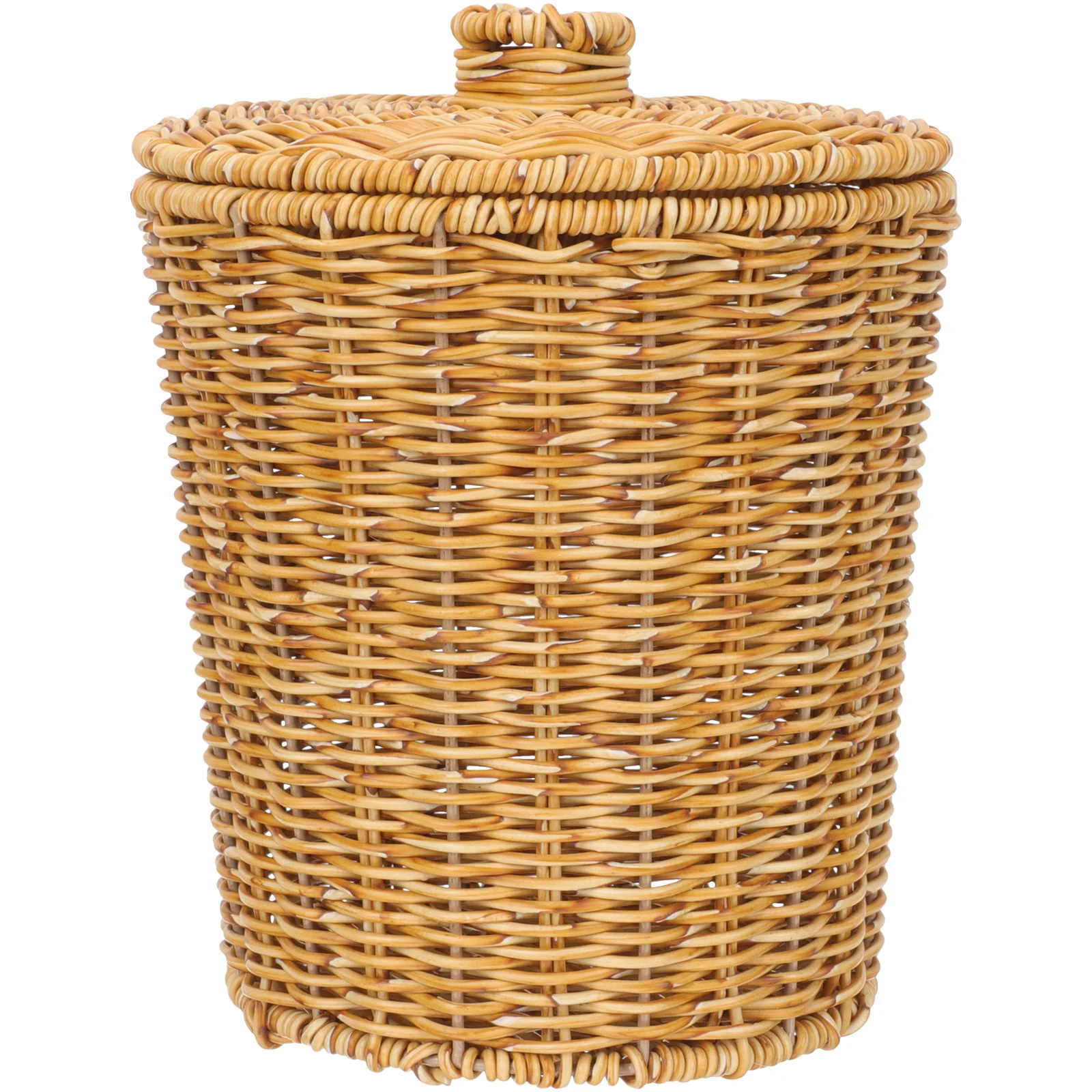 

Basket Woven Rattan Storage Trash Wicker Waste Pot Can Hamper Laundry Planter Flowerlid Seagrass Bin Baskets Round Hanging
