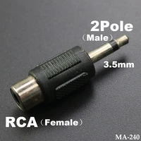 1pcs cctv monitoring accessories rca female one to one conversion head 3 5mm mono earphone male plug