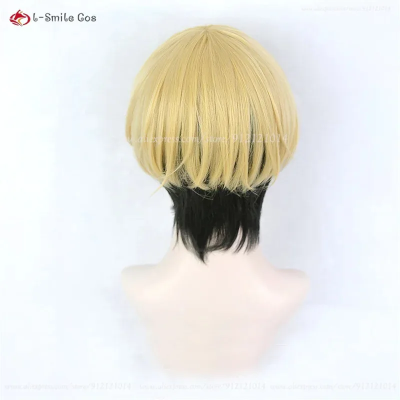 Vivi 2025 Высокое качество Matsuno Chifuyu Косплей Короткий желтый черный Ombre аниме парик с серьгами термостойкие синтетические волосы + (art.: 3920d166984eb) - 3920d166984eb