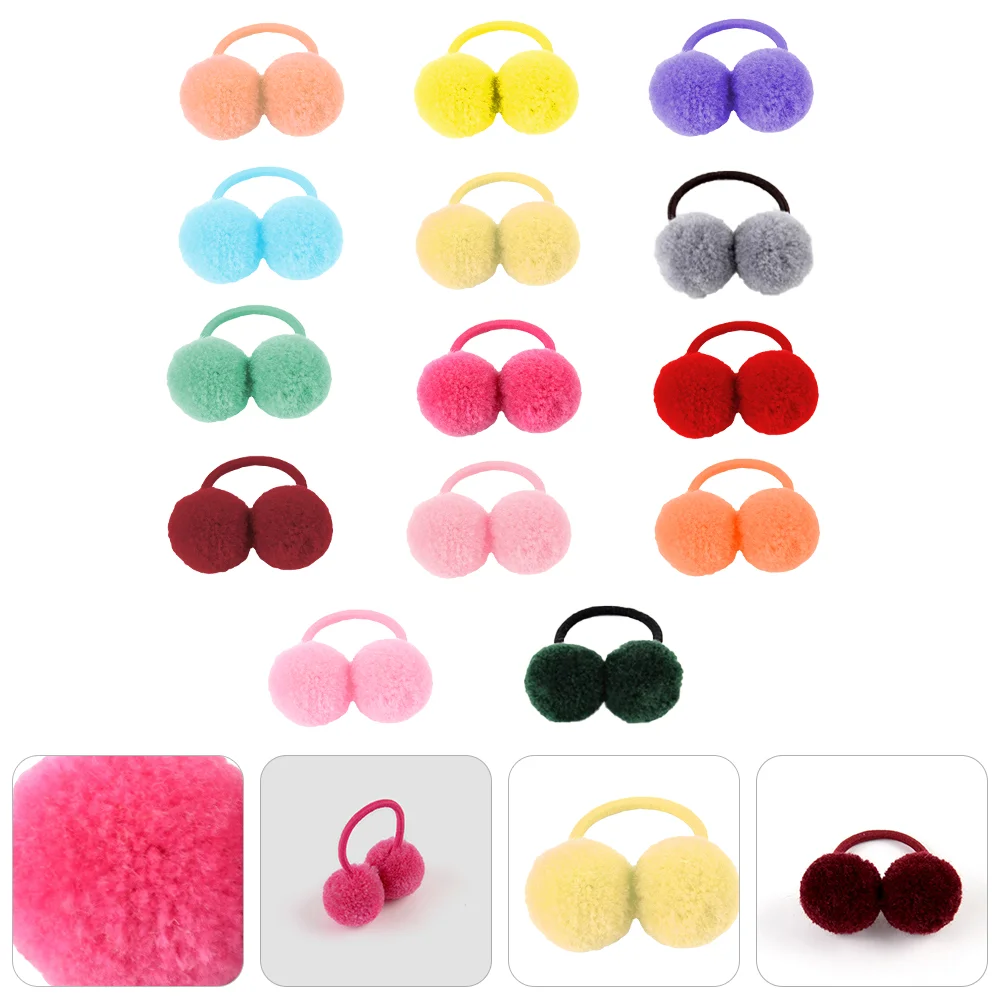 

14pcs Elastic Plush Simple Adorable Hair Rings Hair Rope Ponytail Headdress Ponytail Holder