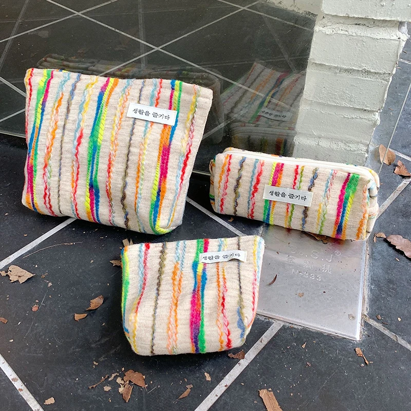 

Мягкая Радужная женская косметичка, Женский кошелек для монет, тканевый чехол для хранения косметики, сумка для ручек на молнии, органайзер для губной помады, женский