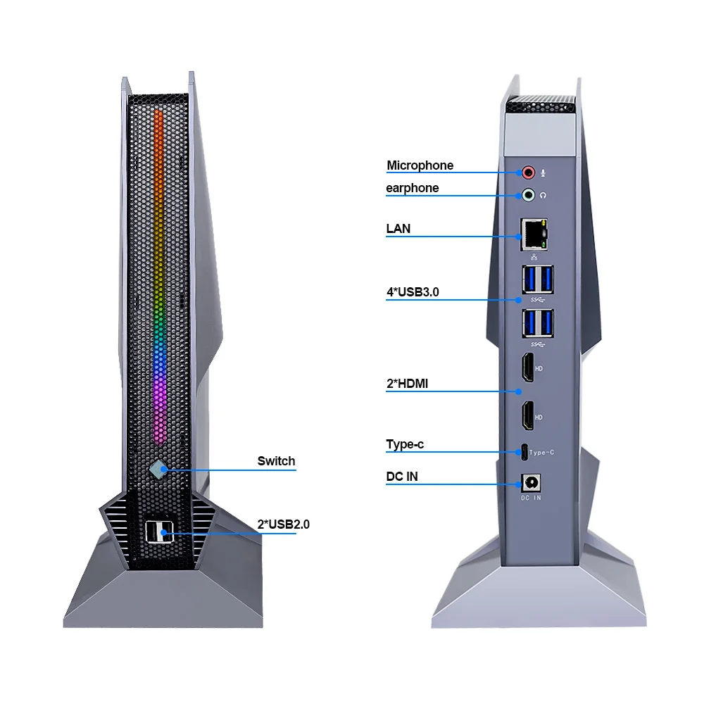 Фото 2023 игровой мини-ПК Intel Core i9 9880H i7 9750H GTX 1650 4G Графика NVMe 2xDDR4 Windows 11 ПК игровой компьютер 3x 4K дисплей №3