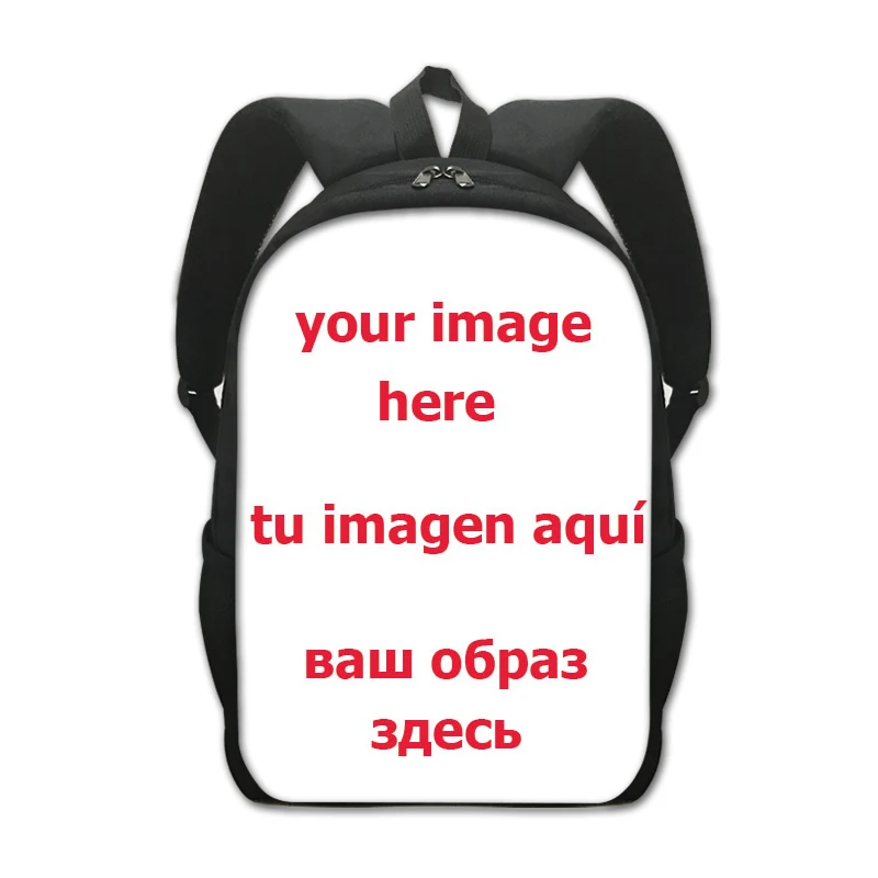 16 Inch Customize Logo Image Name Backpack Single Layer Women Men Rucksack Children School Bags for Teenager Boys Girls Bookbag
