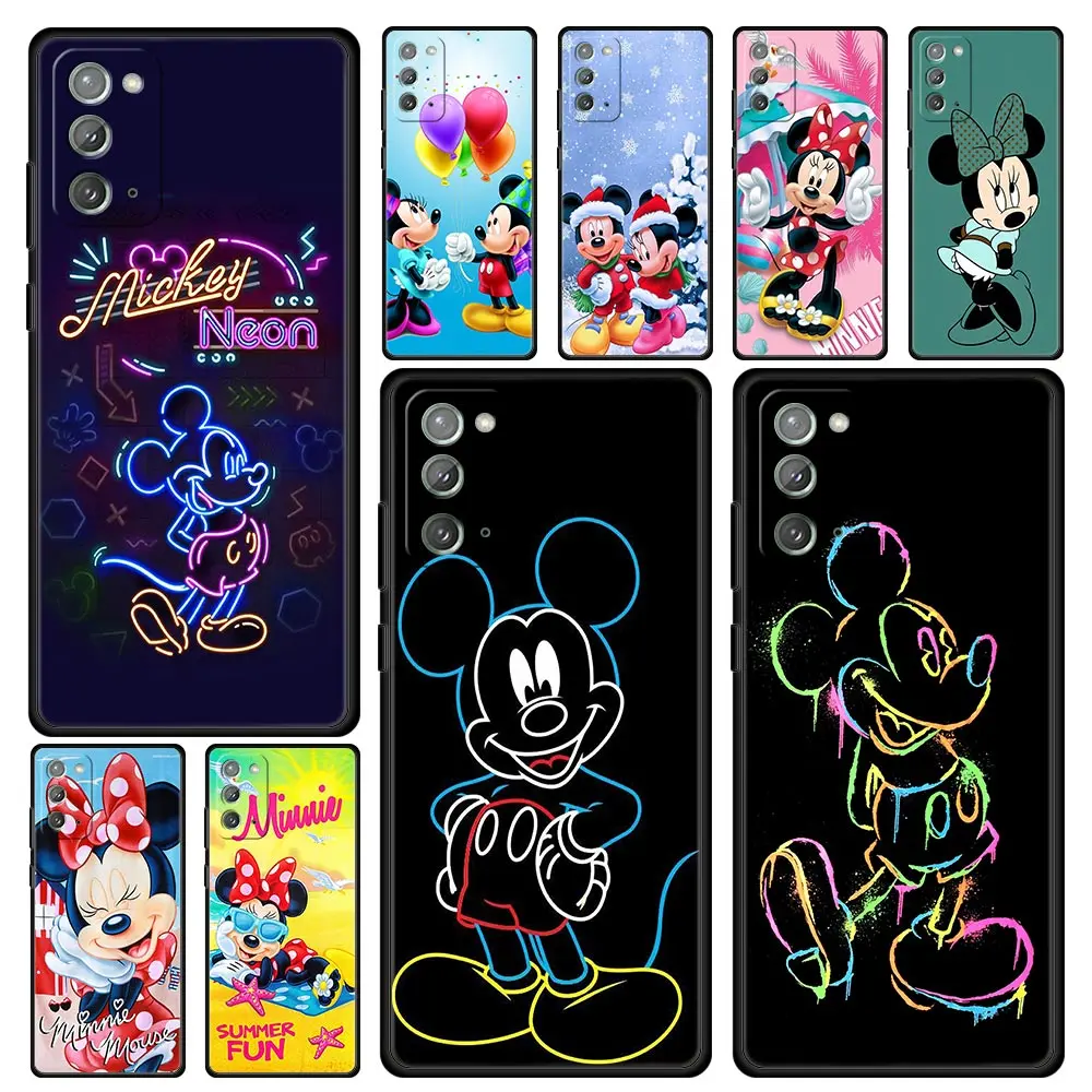 

Mickey Mouse TPU Case for Samsung Galaxy Note 20 Ultra 5G 10 Plus 9 8 M31 M30s M51 M31s M52 M22 M11 Black Soft Phone Cover