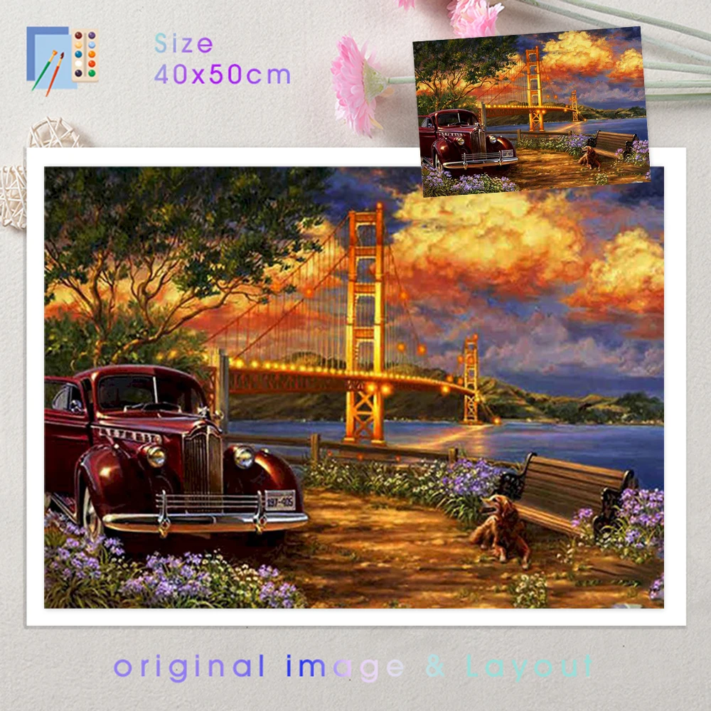 GATYZTORY Рисование по номерам на холсте искусственный пейзаж для искусственных