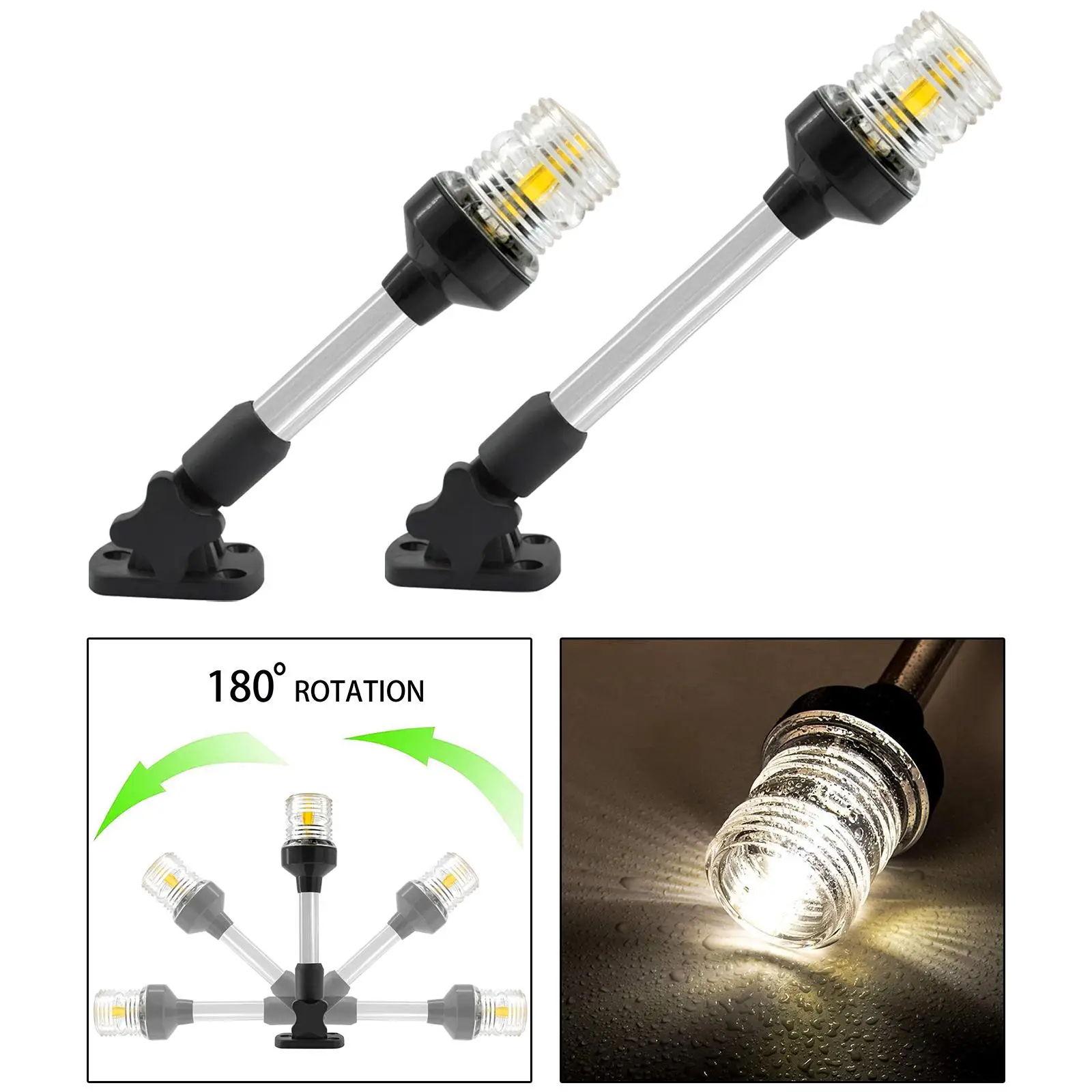 

Navigation Light IP67 Waterproof Folding Base Stern Light for 12-24 VDC Yacht