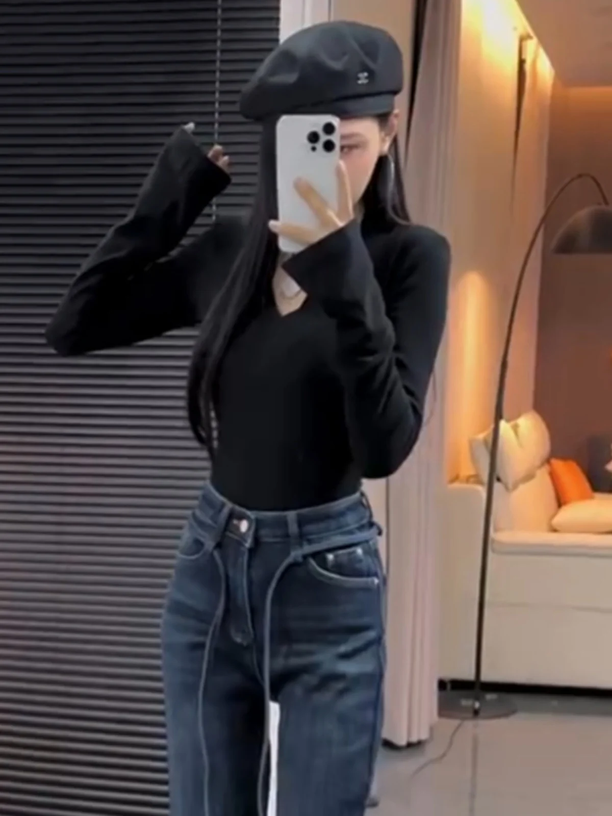 Однотонная облегающая футболка с длинными рукавами внутренняя одежда нижняя