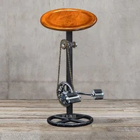 Medieval American Country Loft Bicycle Chain Pedal Retro Industrial Style Bar Stool Bar Chair