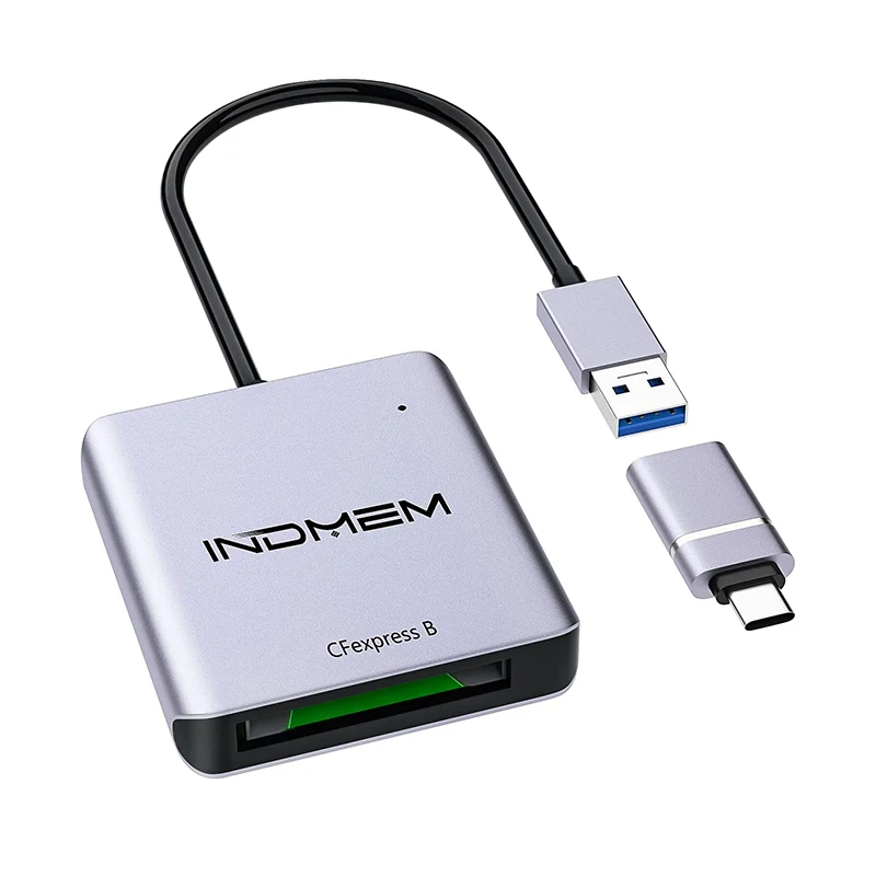 Считыватель карт INDMEM CFexpress, USB C 3,1 Gen 2 Type C, считыватель CFexpress B, адаптер карты памяти CFexpress B до 10 Гбит/с