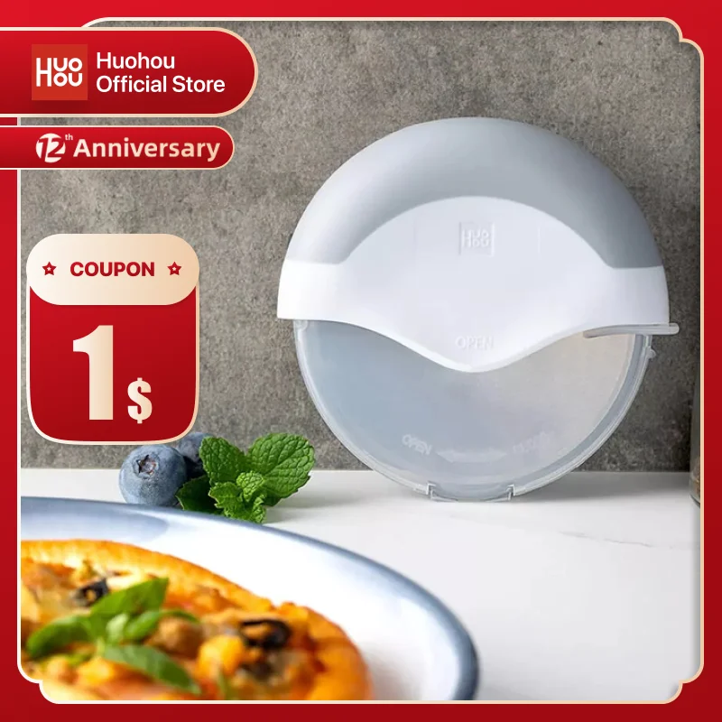 HUOHOU Pizza Cutter Removable Stainless Steel Round Wheel Cutting Knife for with Lid Roller Dough Slicer Pastry |