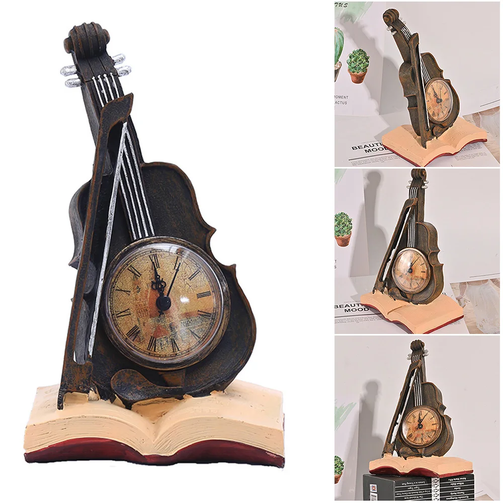 

Новинка Лидер продаж, Винтажные Украшения для скрипки, миниатюрные часы, статуя, ретро-художественная скульптура, внутренний декор, искусст...