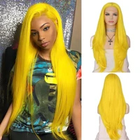 krismile synthetic natural wave yellow lace front wigs for women and girls wigs synthetic hair wig heat resistant fiber daily