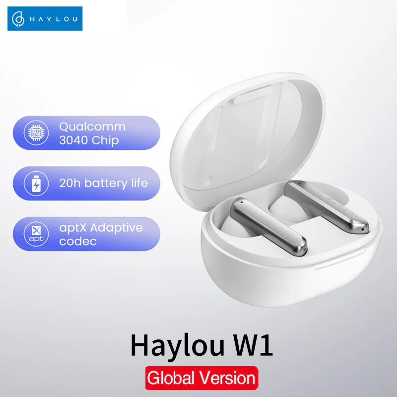 

Haylou W1 QCC 3040 fone bluetooth 5.2 Wireless Earphones Apt-X/AAC Moving iron + Moving auriculares tws gamers headphone