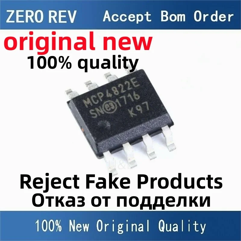 

2-10Pcs 100% New MCP4822-E/SN MCP4822-E MCP4822E SOIC-8 SOP8 Digital-to-analog conversion chip Brand new original chips ic