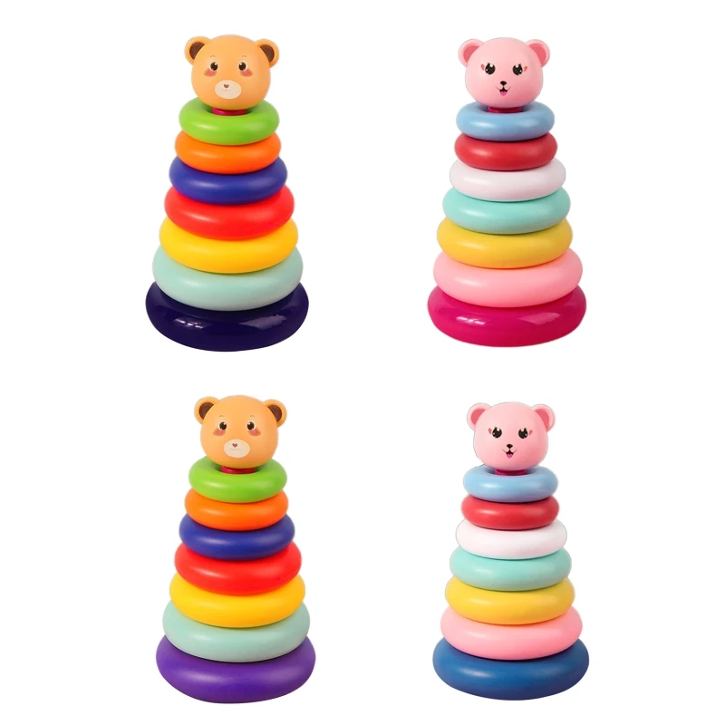 

Beach Stacked Circles Bath Combination Toys for Infants 6-12 Months Bath Fun Spinning Toy with Bear Gifts Kids Supplies GXMB