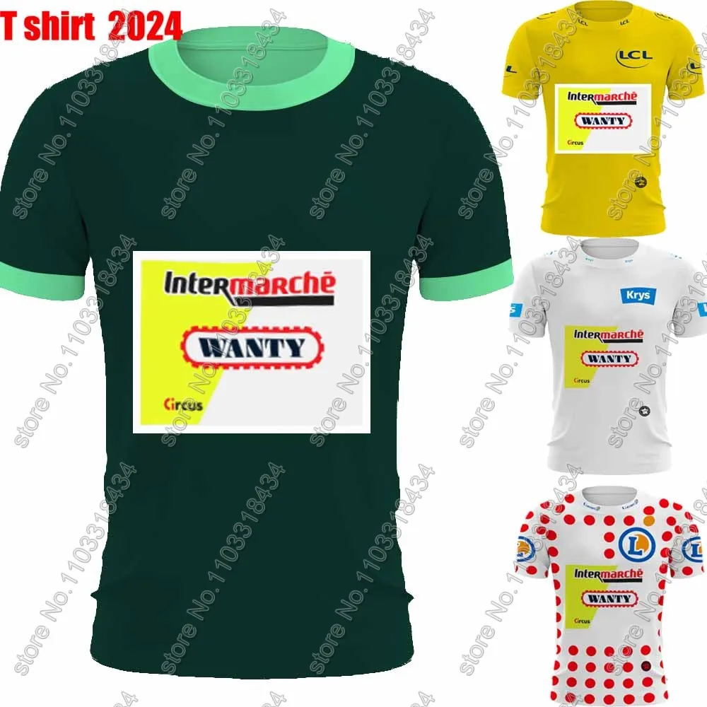 Футболка командная Wanty 2024 CAMISETA Team 3D зеленая желтая Джерси Бельгии мужская летняя