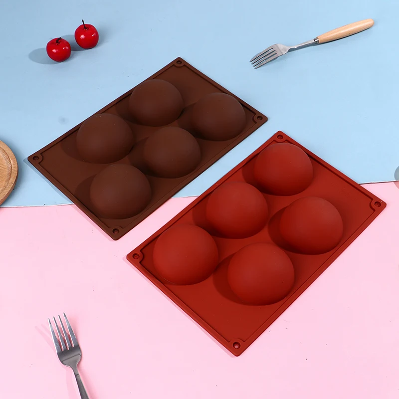 

5-Cavity Semi Sphere Silicone Baking Mold for Chocolate Cake Jelly Dome Mousse