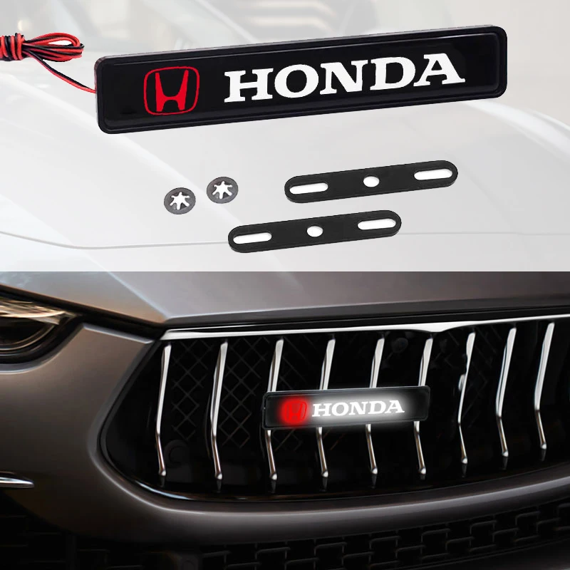 

Car Decorative Lights LED Front Hood Grille Emblem Badge Decoration for Honda Civic 8th CRV Accord Hatchback MK8 Type-S Type-R