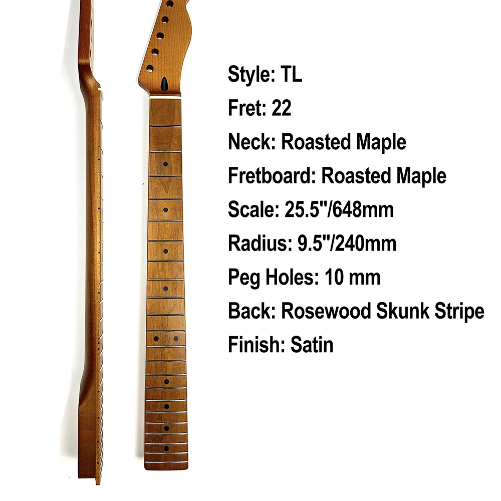 TL Neck 22 лада сатин жареный клен с полосой из розового дерева Замена шеи гитары в